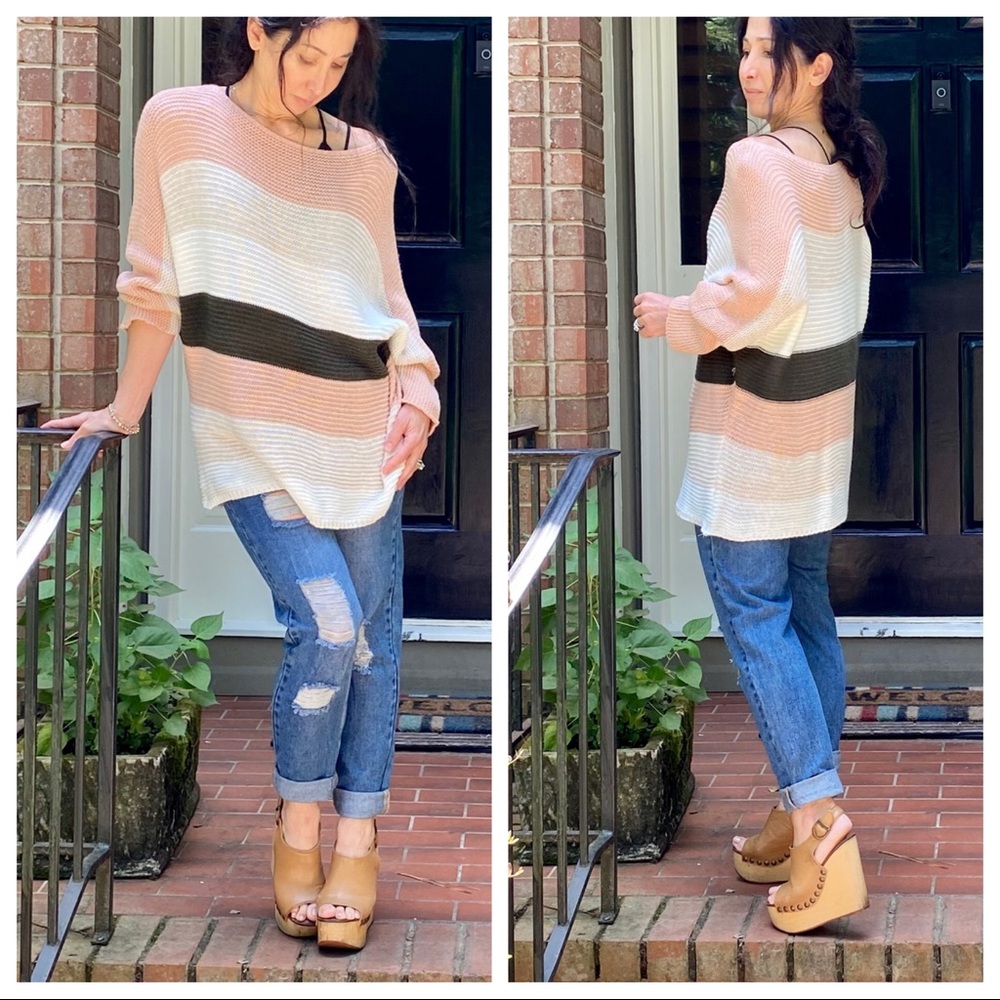SPRING COLOR BLOCK SOFT SWEATER - Picture 1 of 6